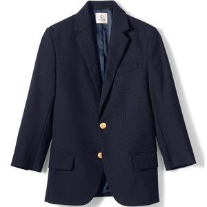 NWT Lands' End Boys Wool Blazer Jacket Dark Blue Navy Suit Jacket size 10H Husky